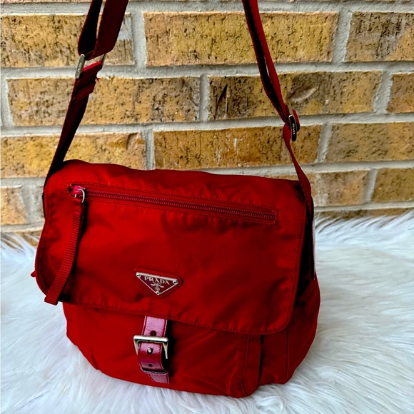 Prada Red Nylon Crossbody - Picture 1 of 9